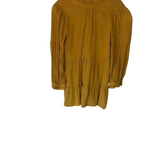 Anthropologie Maeve Yellow Office Work Tie Neck Long Sleeve Blouse Size X-Small - Picture 3 of 10